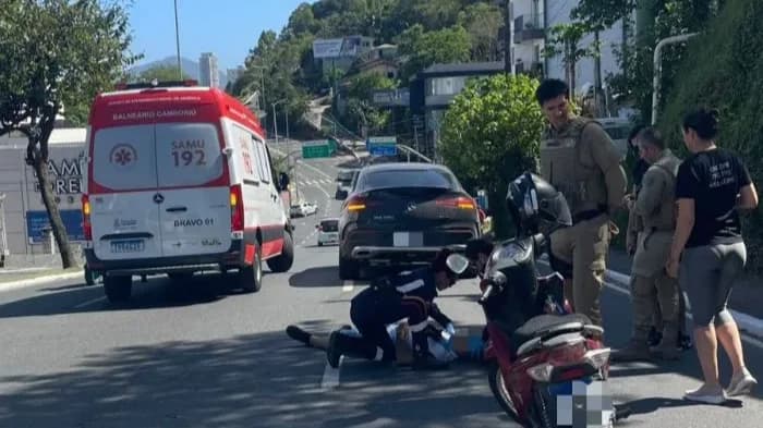 Acidente deixa motociclista ferido na Martin Luther